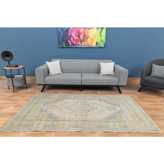 1970s Vintage Handmade Wool Cotton Turkish Grey Runner Rug For Sale - Image 10 of 11