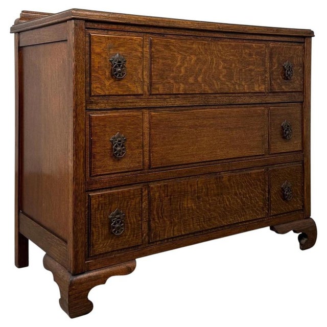 2000 - 2009 Antique 20th Century Oak Chest of Drawers For Sale - Image 5 of 12