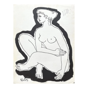 1962 Antoniucci Volti Prncil Hand-Signed Drawing Fscimile