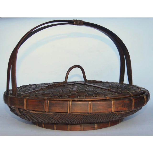 Antique Japanese Bamboo Basket Hayakawa Shokosai I (1815-1897) For Sale In Los Angeles - Image 6 of 11