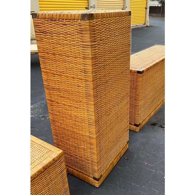 1970s Campaign Style Wicker Bamboo Rattan Lingerie Chest - Bilecky Inspired For Sale - Image 4 of 6