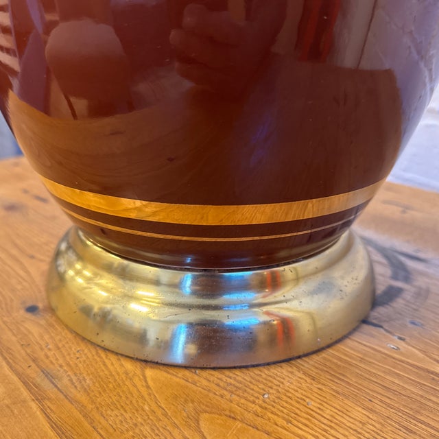 Vintage Bordeaux Red Ceramic Table Lamp For Sale - Image 10 of 12