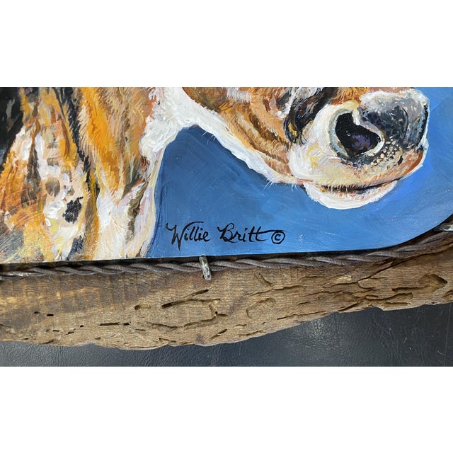 Poker Face ~ Willie Britt, Original Acrylic Painting. A Colorado Longhorn Comes to Life Against the Expansive Blue Skies of Southern Colorado. For Sale - Image 11 of 14