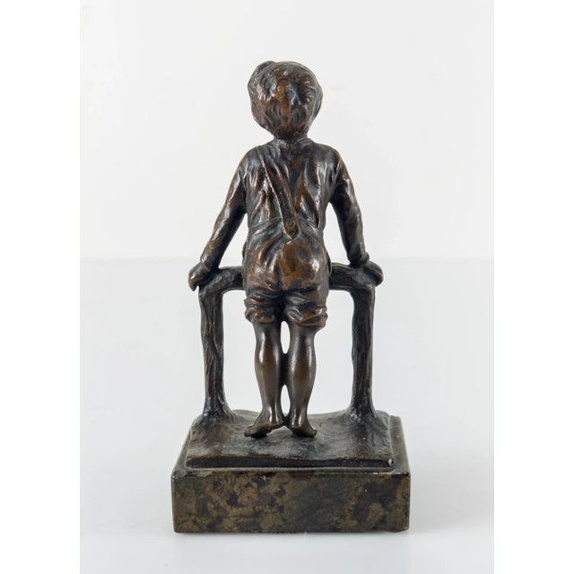 Metal Early 20th Century Austrian German Bronze Boy Figure For Sale - Image 7 of 10