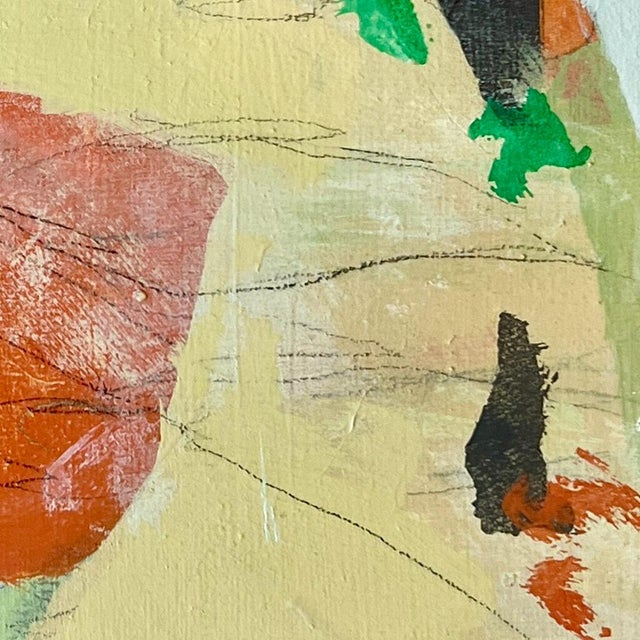 Lee Cox "Cabernet Harvest" Acrylic on Canvas, Small Framed Abstract Collage Painting in Green, 2025 For Sale In Monterey, CA - Image 6 of 8