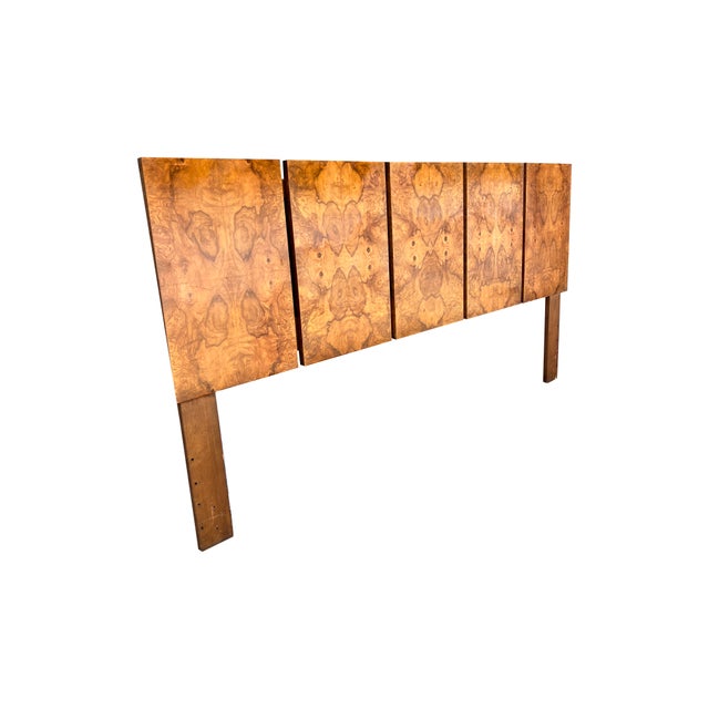Vintage Modern Burl King Headboard by Milo Baughman for Lane Beautiful wood grain. Quality piece