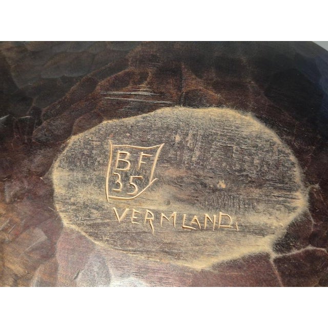 1930s Arts & Crafts Decorative Bowl in Hand-Cut Wood by Bo Fjæstad for Rackstadgruppen, 1935 For Sale - Image 5 of 6