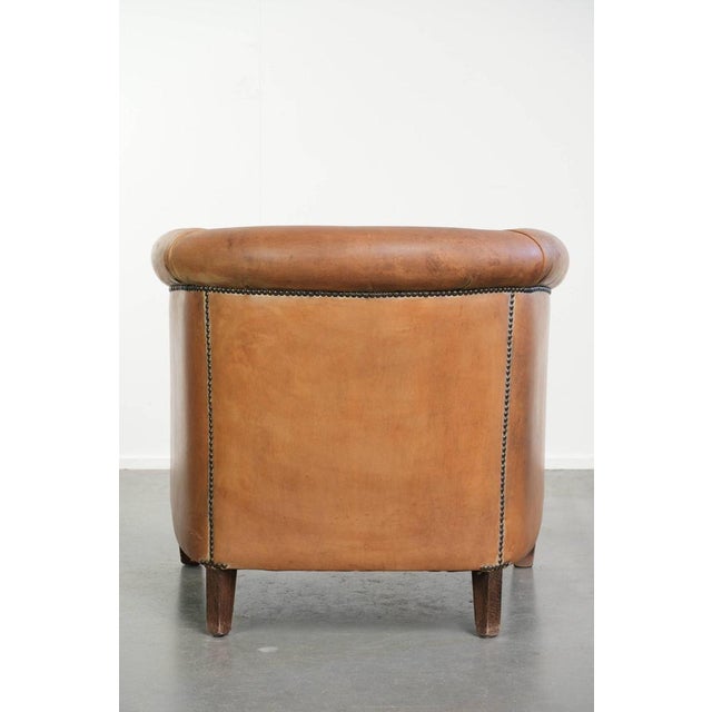 Vintage Sheepskin Club Armchair For Sale - Image 4 of 15
