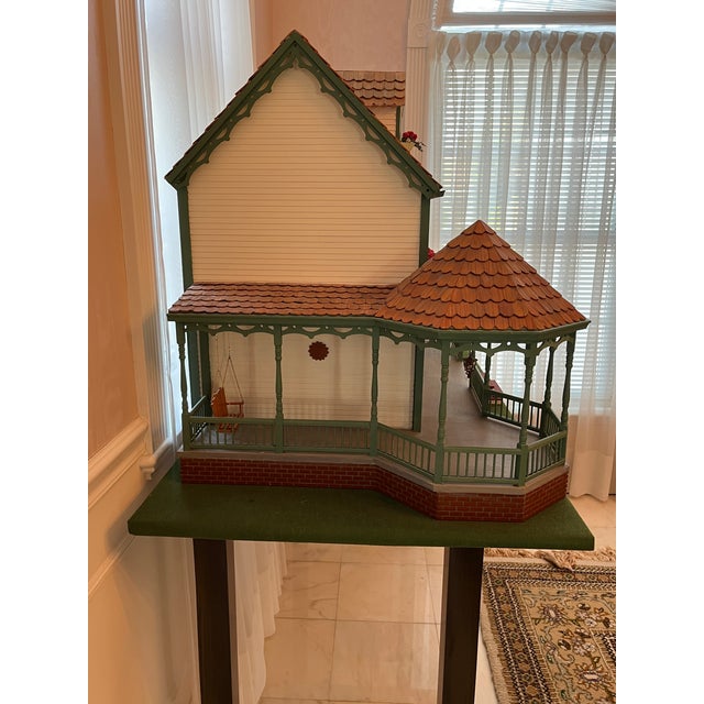 Wood Vintage Handcrafted Artisan Dollhouse For Sale - Image 7 of 18