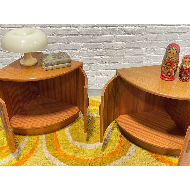 Wood 1960s Mid Century Modern G-Plan Fresco Teak Corner Cabinets, Teak Bar Nightstands, A Pair For Sale - Image 7 of 14