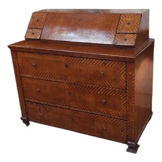 18c Style Kathleen Spiegelman Italian Marquetry Inlaid Secretary Desk For Sale