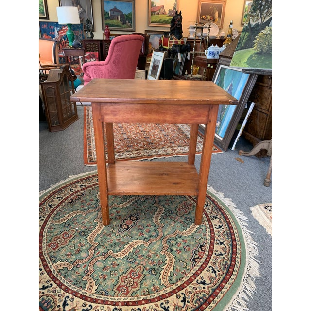Antique Rustic Pine TwoTier Side Table Chairish