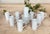 Vintage Schmid Fine White Porcelain Coffee Set It comprises 9 delicate cups (or half cups for espresso) and 9 saucers....