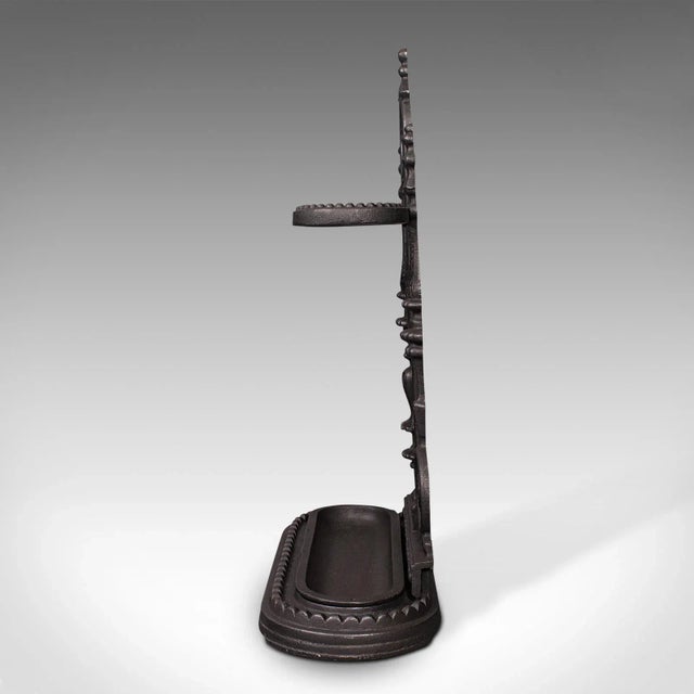 1940s Vintage Art Deco English Iron Decorative Stick Stand For Sale - Image 4 of 11