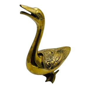 Mid Century Vintage Brass Duck Vessel