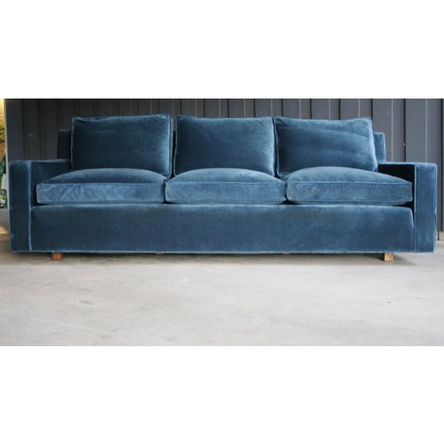 Peacock Blue Velvet Sofa Chairish