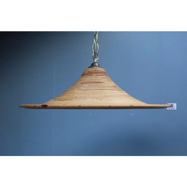 Wood Italian Bamboo Chandelier, 1950s For Sale - Image 7 of 8