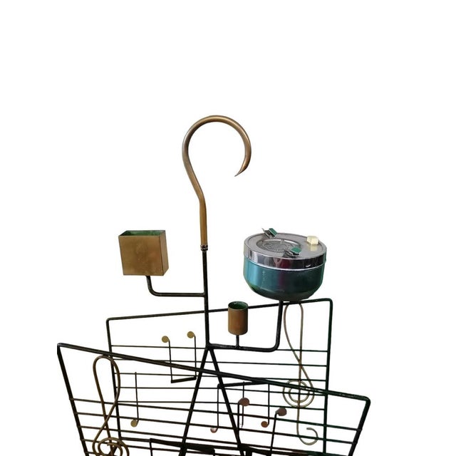 Mid-Century Modern Ashtray and Magazine Rack with Musical Notes, 1950s For Sale - Image 3 of 5