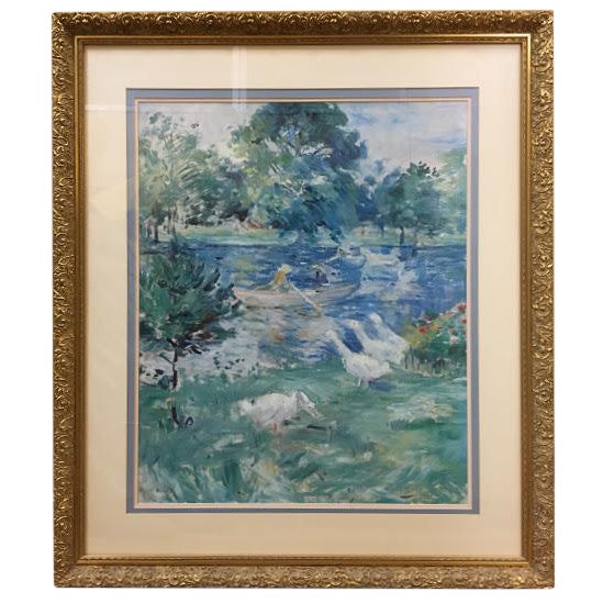 Framed Print Berthe Morisot Girl In A Boat With Geese Chairish