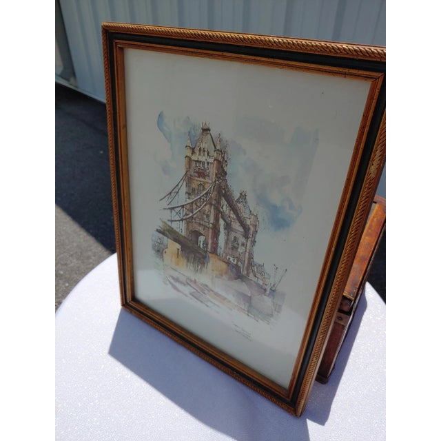 Vintage Tower Bridge London Print For Sale - Image 4 of 9