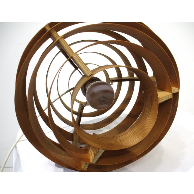 Brown Hans -Agne Jakobsson Ellysett Teak Pendent Lamp Denmark For Sale - Image 8 of 12