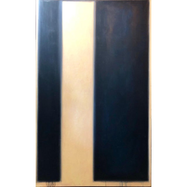 Yellow Peter Lodato, Huge 8' California Minimalist Abstract Expressionist LA Color Field Oil Painting, 2002 For Sale - Image 8 of 12