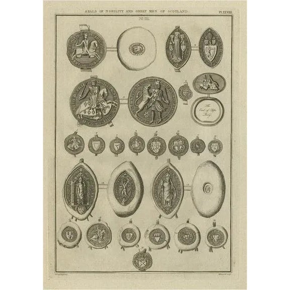 Paper Thomas Astle, Seals of Nobility and Important Men of Scotland, 1792, Print For Sale - Image 7 of 7