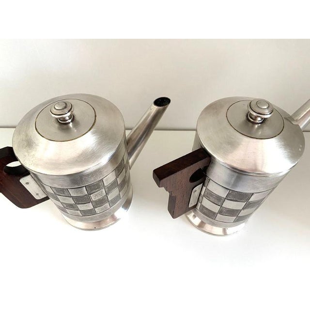 Tea and Coffee Service in Silver-Plated Metal from A.S., 1930s, Set of 2 For Sale - Image 6 of 11