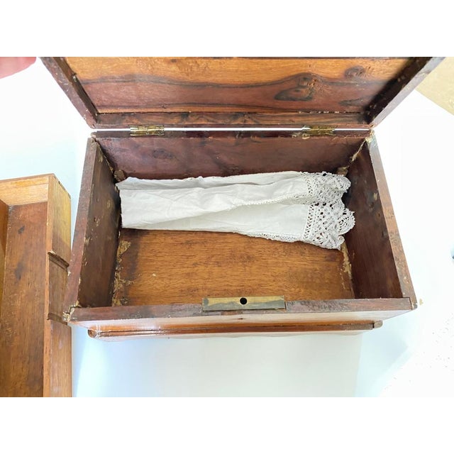 Large 19th Century Jewelry Box in Wood, England For Sale - Image 5 of 14