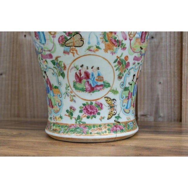 Antique Chinese Qing Dynasty Famille Rose Porcelain Vase For Sale - Image 17 of 18