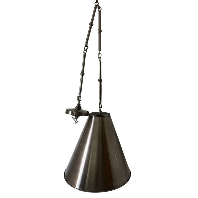 Contemporary Thomas O'Brien for Visual Comfort Signature Goodman Small Hanging Lights in Antique Nickel For Sale - Image 3 of 9