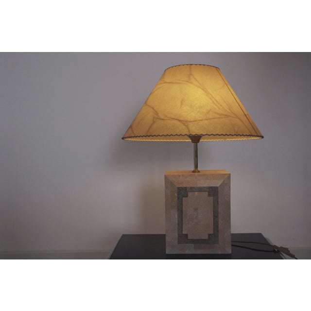 Mid-Century Modern Art Deco Italian Geometric Marble Table Lamp, 1980s For Sale - Image 9 of 18