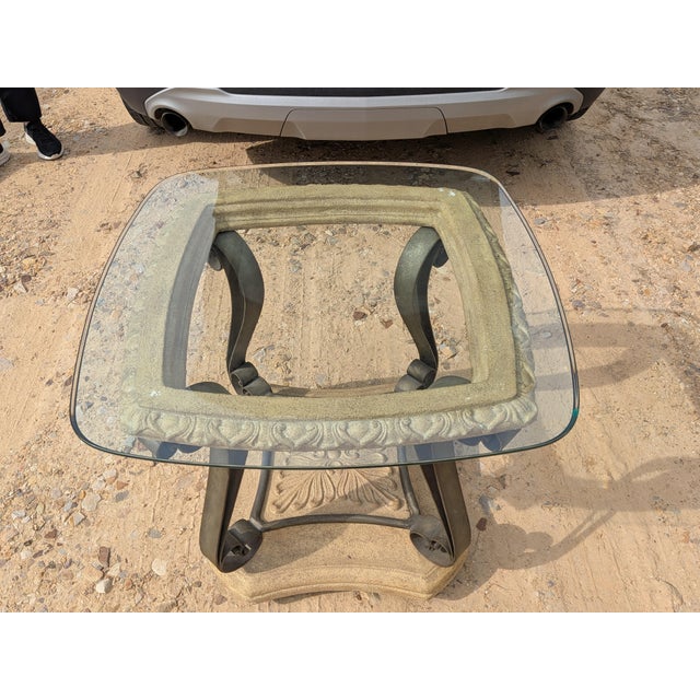 Mid-Century Modern Mid Century Thomasville Attributed Side/End Table With Glass Top. For Sale - Image 3 of 8