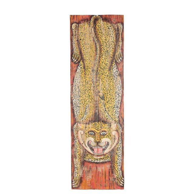Add a touch of folk-art charm to your home with this Vintage Indian Painted Panel. Hand-painted in vibrant colors, the...