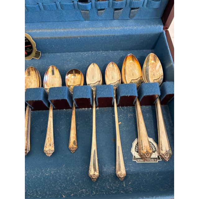 Vintage Rogers & Bro Silverplate Flatware Set, 41 Pieces With Wood Chest For Sale - Image 13 of 14