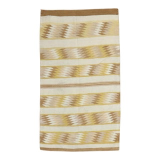 Early 20th Century Zabihi Collection American Navajo Ivory Yellow Tribal Rug - 3'1" x 4'9" For Sale