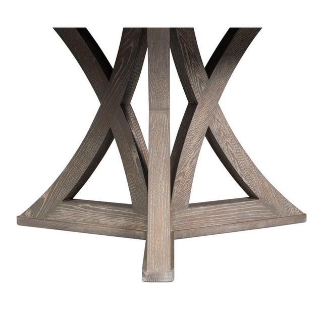 Transitional Round Dining Table, Large - Grey Oak For Sale - Image 9 of 11