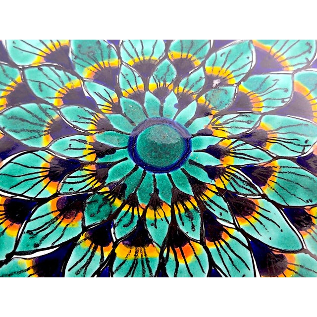 Vintage Hand Painted Talavera Mexico Ceramic Wall Platters, a Pair For Sale In Miami - Image 6 of 13