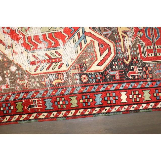 Traditional Worn Lenkoran Antique Caucasian Runner - 3'5" x 9'1" For Sale - Image 3 of 4