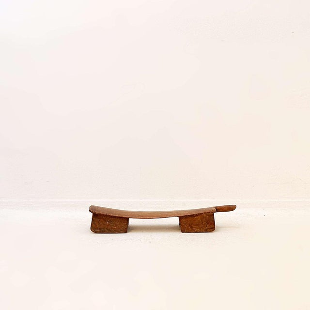 Tribal Art - Congo - African Measures : 60x14cm H:9cm Traditional African stool or headrest carved from a single block of...