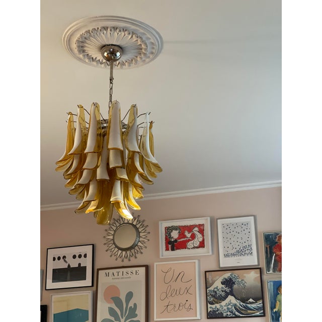 Glass Murano Chandelier in the style of Mazzega For Sale - Image 7 of 10