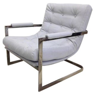 Milo Baughman Club Chair With Chrome Frame For Sale