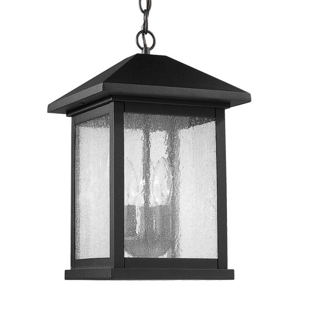 Carriage House 3 Light Outdoor Hanging, Black Chairish