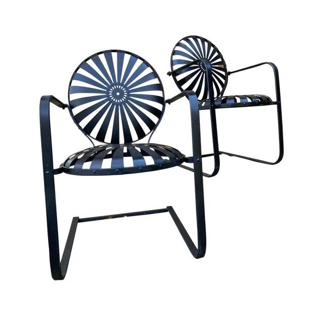 Francois Carre Petite Cantilever Iron Rocking Chair, Attributed For Sale - Image 10 of 11