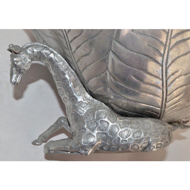 Arthur Court 2004 Safari Collection Giraffe Ice Bucket Aluminum Wine Cooler For Sale - Image 11 of 14