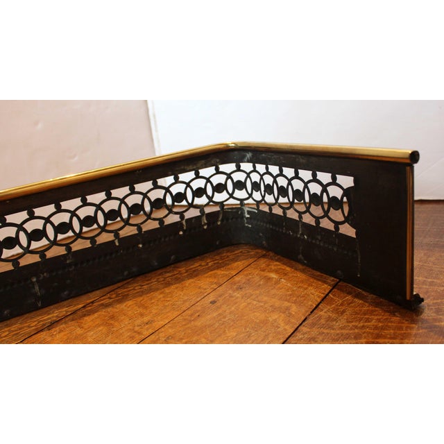 English C.1870s English Pierced Brass Fireplace Fender For Sale - Image 3 of 5