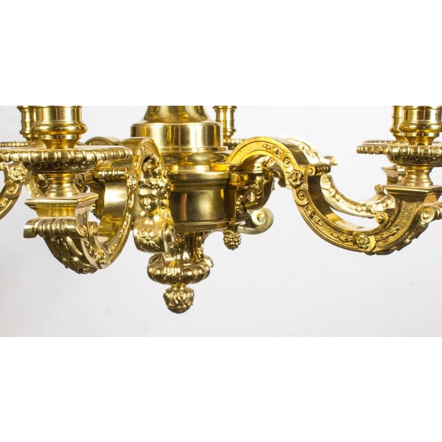 Metal Early 20th Century French Louis XIV Style Twelve Branch Ormolu Chandelier For Sale - Image 7 of 11