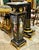 Traditional French Empire Black Pedestal With Marble Top, Hand-Painted Floral Panels, Gold Leaf & Bronze Ormolu For Sale - Image 3 of 3