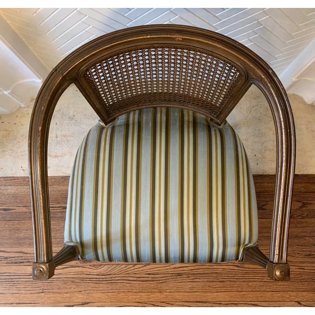 Mid-Century Modern Vintage Cane Back Tub Chair For Sale - Image 3 of 13