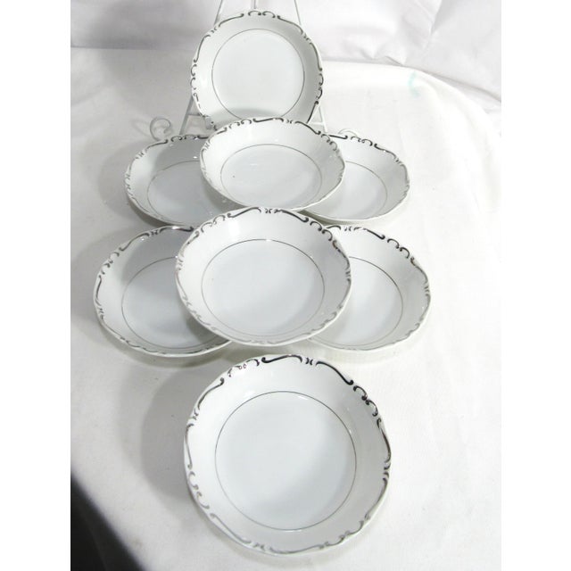 Vintage Ucagco Dessert Berry Bowls Set of 8 Embassy Platinum For Sale - Image 9 of 9